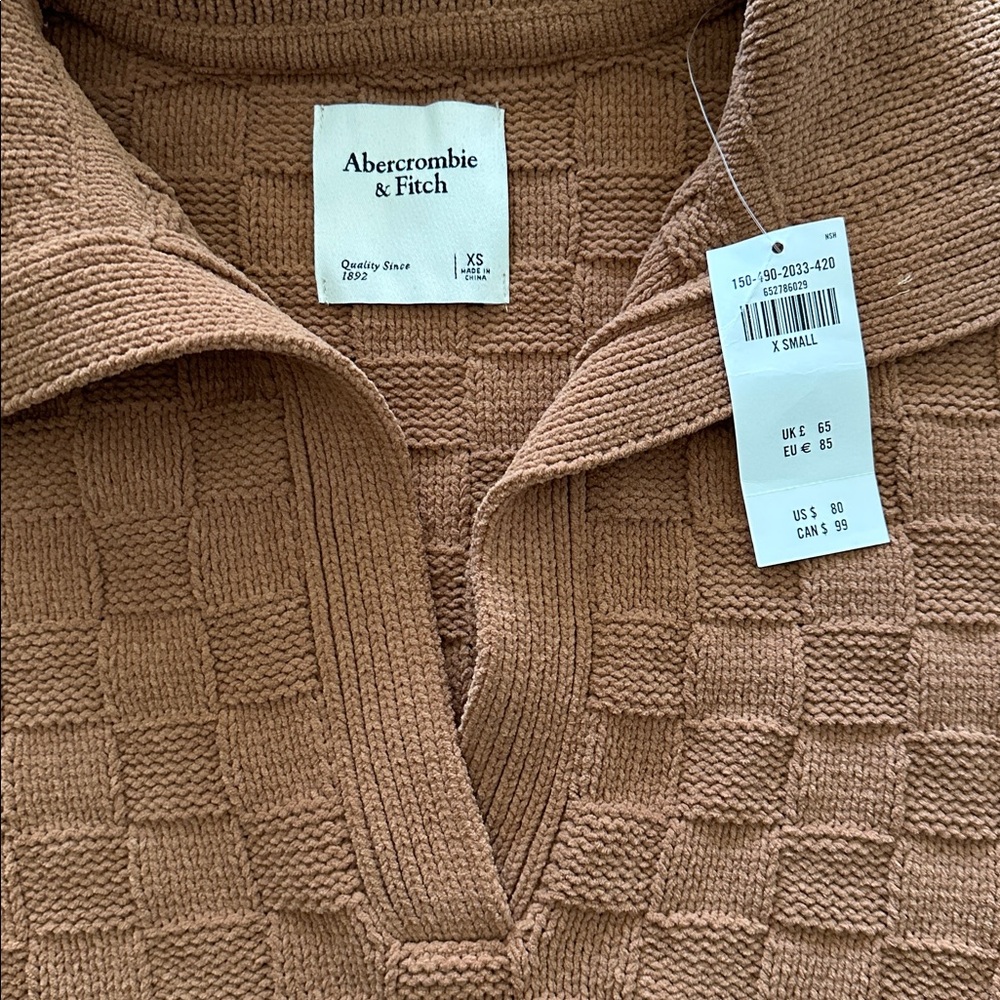 Abercrombie & Fitch Brown Textured Knit Sweater - Picture 2 of 3